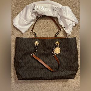 Michael Kors Leather MK Tote Bag